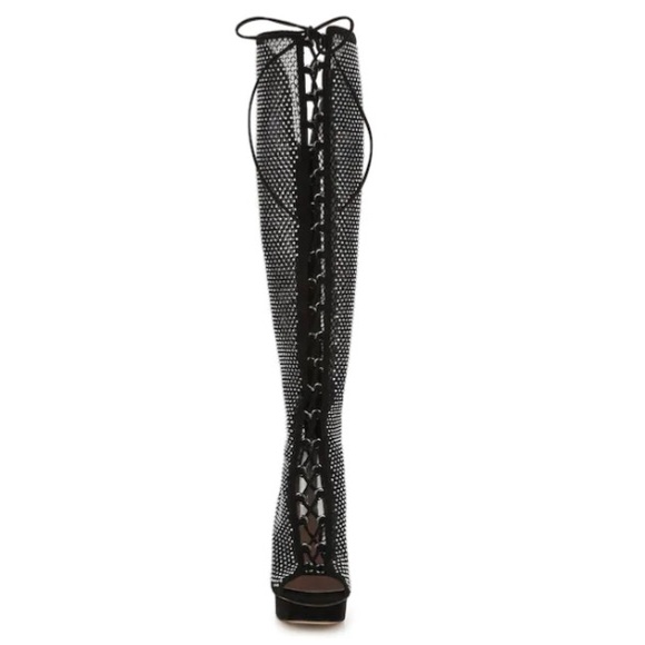 Jennifer Lopez MADIA Rhinestone Over The Knee Platform Boots - Picture 6 of 13